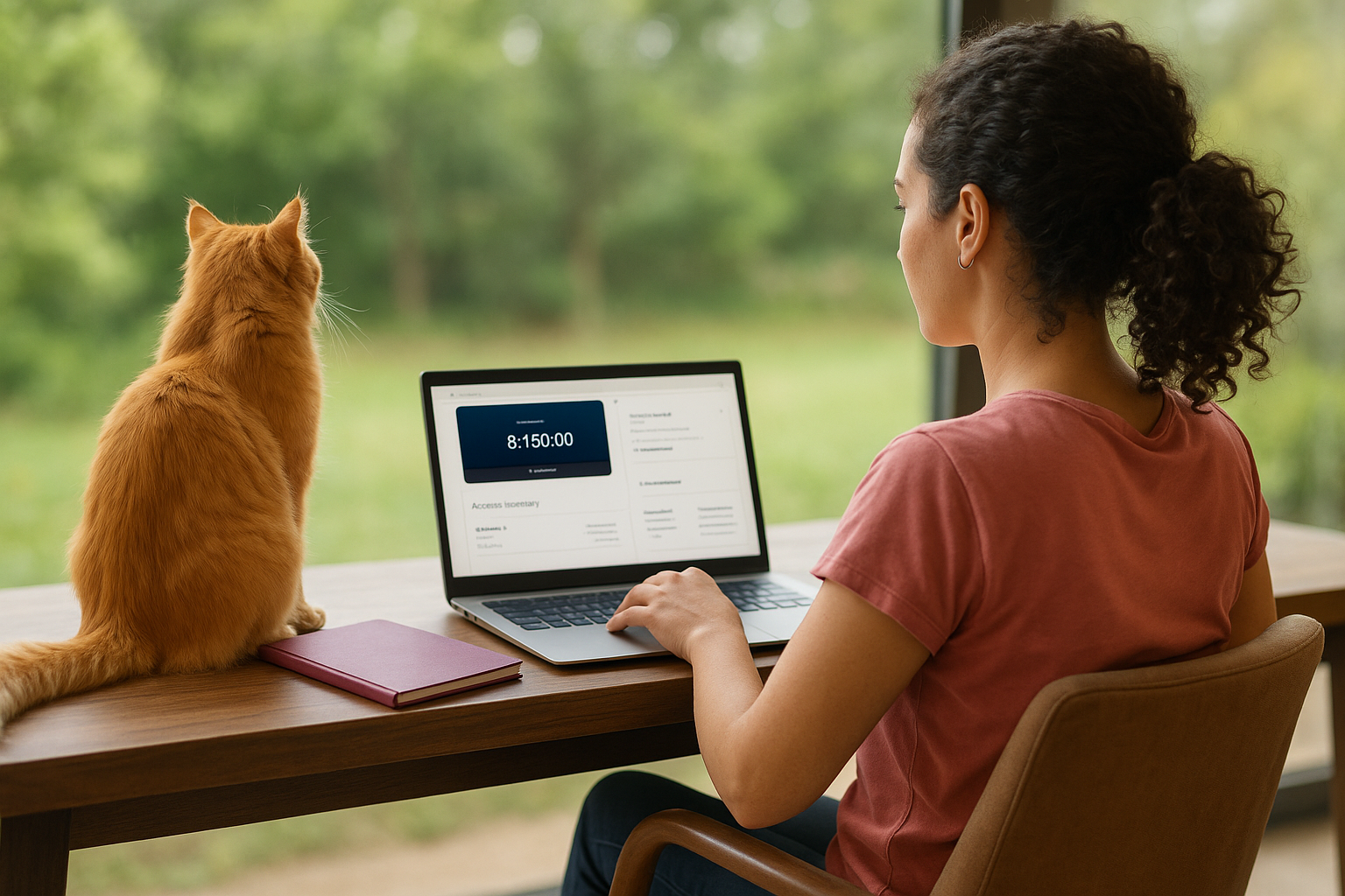 Laptop with cat